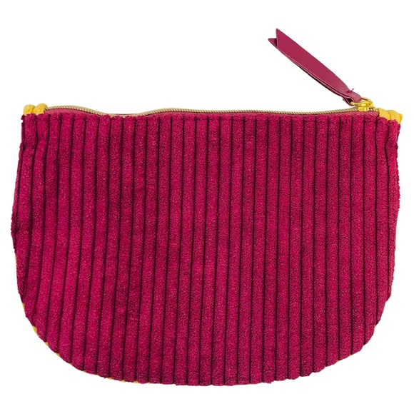 September 2020 Chenille Corduroy in Maroon & Yellow Ipsy Makeup Glam Bag - Picture 2 of 4